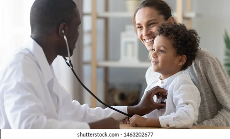 African male pediatrician holding stethoscope – ATI Nursing Test Bank resource